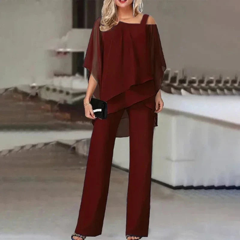 Wilma - elegante off-shoulder design tweedelige set voor dames
