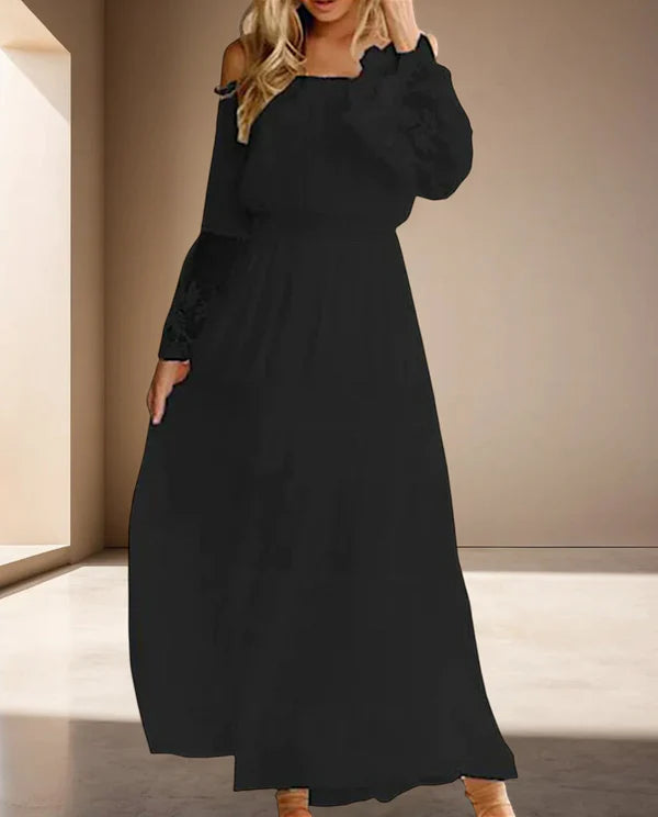 Ayla - jurk met lange randen in wit en zwart