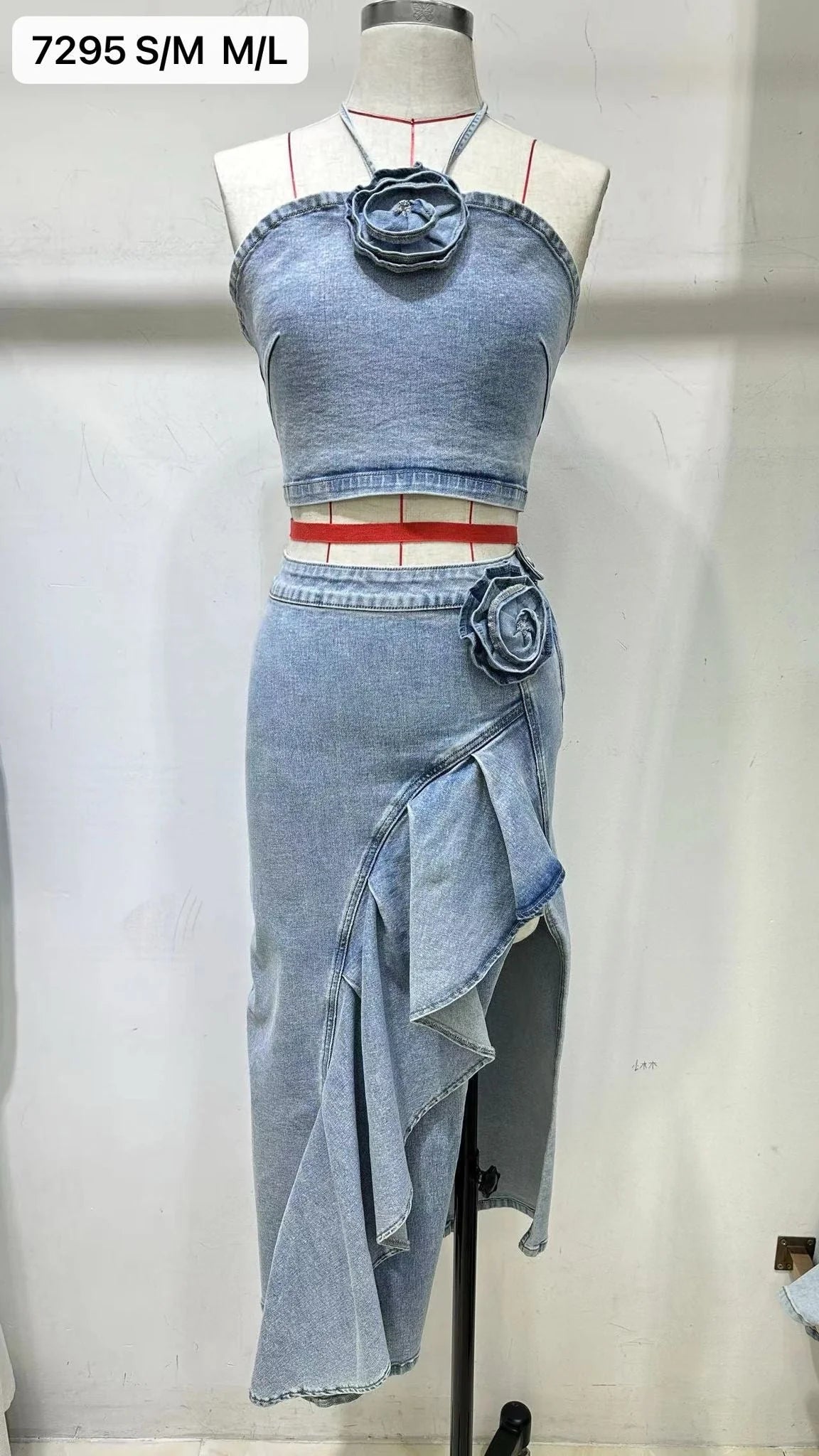 Caroline - roze top met jeansset