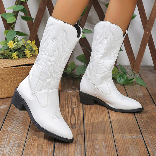 Quinnlyn witte cowboylaarzen voor dames