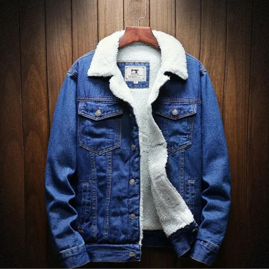 Essentials spijkerjasje | winterjas voor heren met fleecevoering