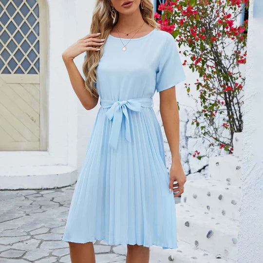 Emma – mintgroene geplooide jurk