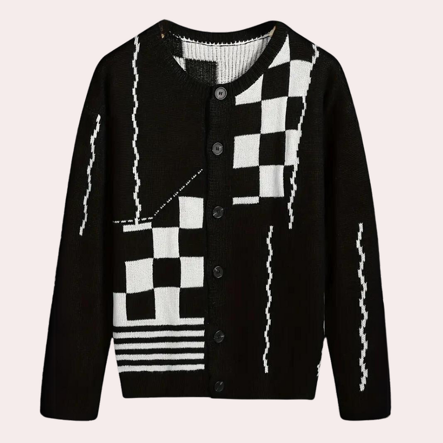 Keion - gestreept gebreid vest voor heren