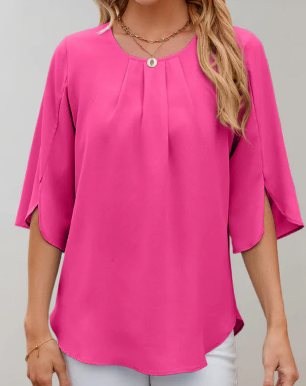 Aire - casual top met klokmouwen en ronde halslijn