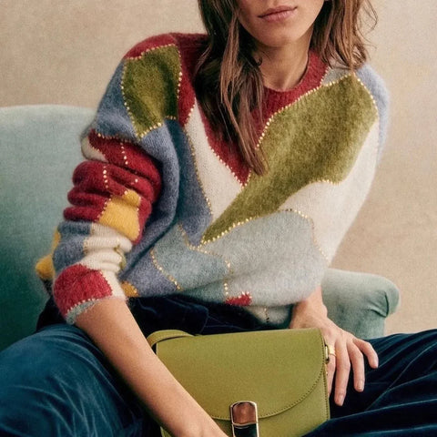 Kinsley veelkleurige kasjmier trui