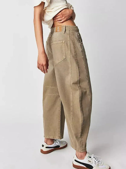 Wijd uitgesneden damesjeans in een casual stijl voor de winter