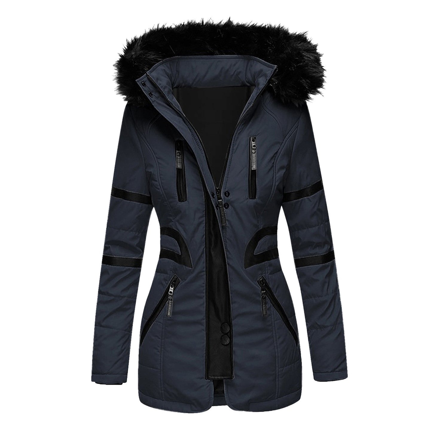Elegante dameswinterjas met capuchon en wol