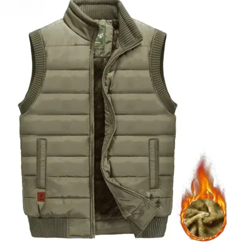 Warm outdoorvest met voering voor heren