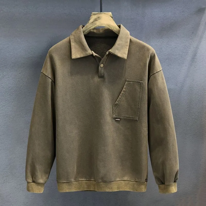 Elegante herenpolo met lange mouwen - comfortabel en stijlvol