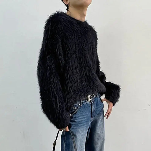 Frank - luxe effen trui met lange mouwen