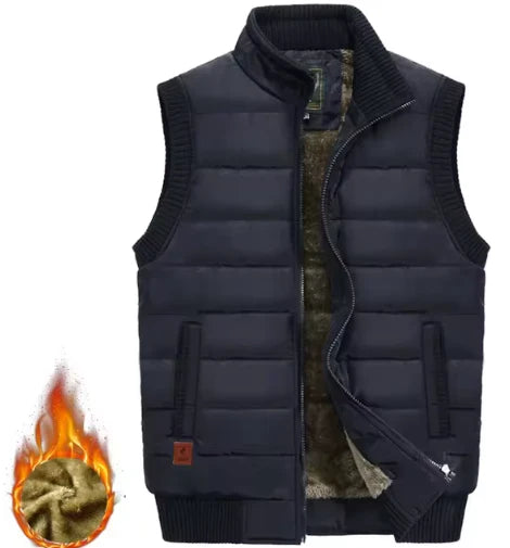 Warm outdoorvest met voering voor heren