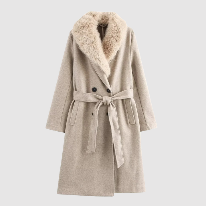 Gerd | klassieke winterjas met beige riem voor dames