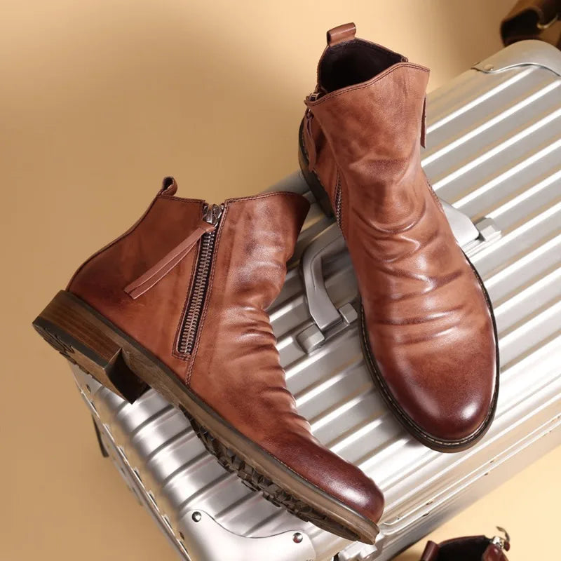 Elegante chelsea boots van echt leer voor mannen