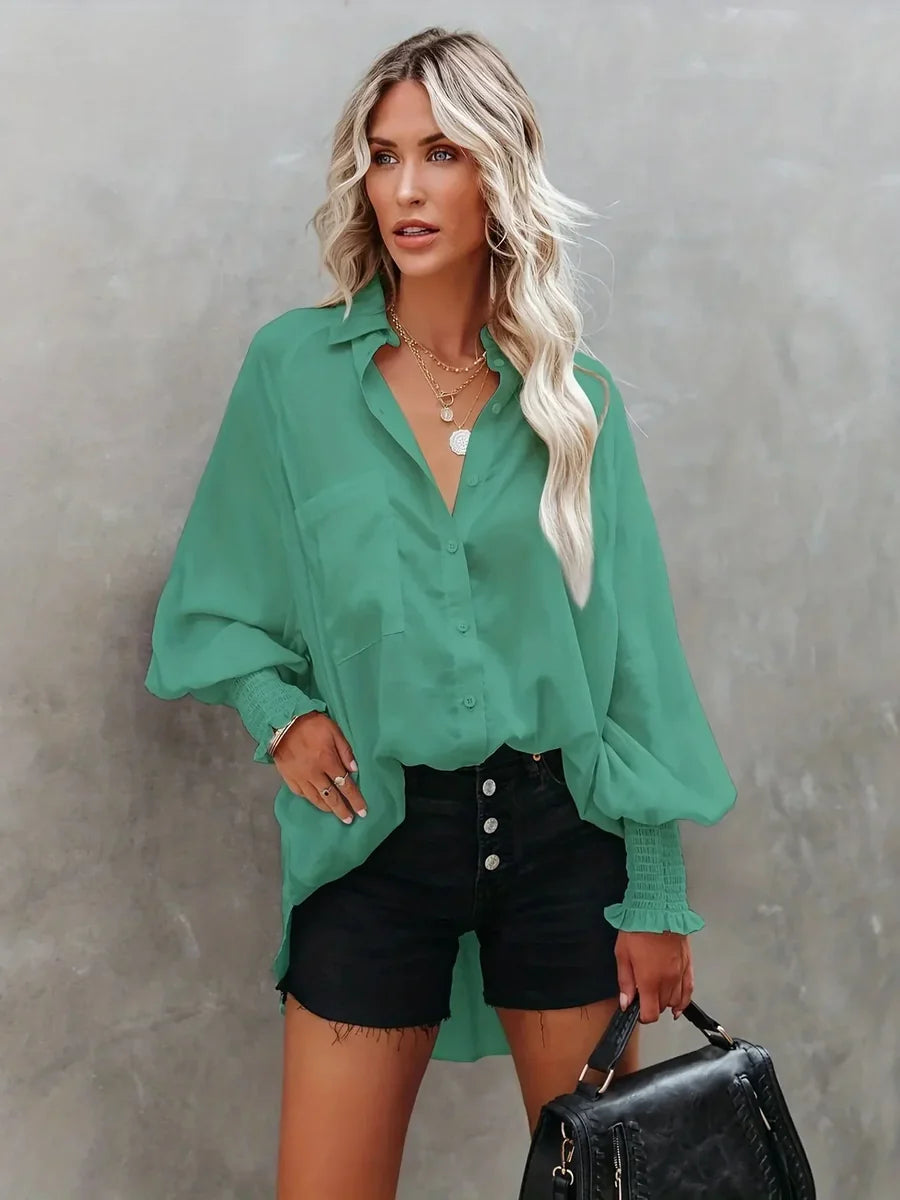 Klassiek shirt met lange mouwen en een tijdloze snit voor dames