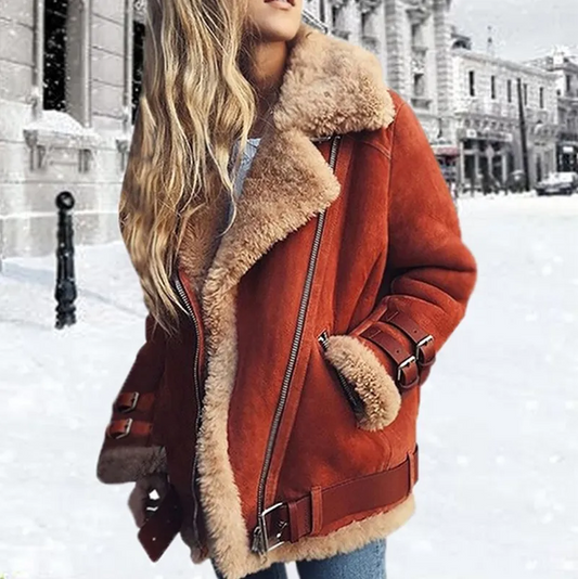 Leren jasje met gesp