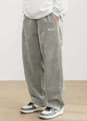 Bruin - corduroy herenbroek met zakken