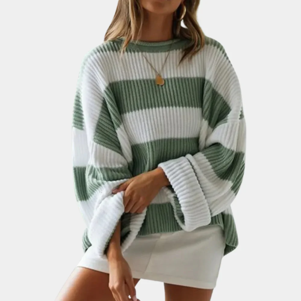 Mathilde - trendy grote maten gestreepte damestrui voor ultiem comfort