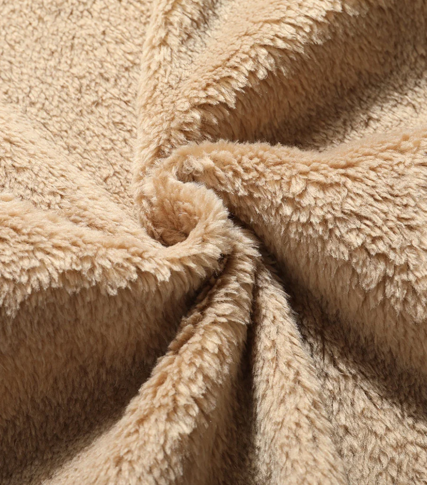 Warme flanellen winterjas voor heren met opstaande kraag