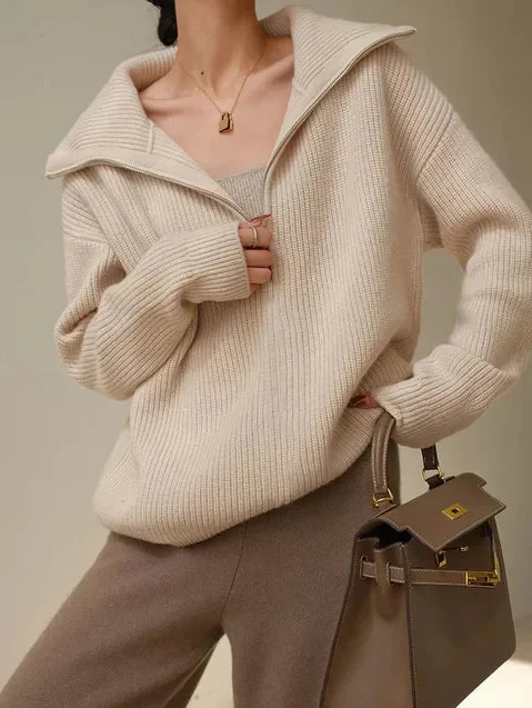 Whitney | warme coltrui voor dames met ritssluiting