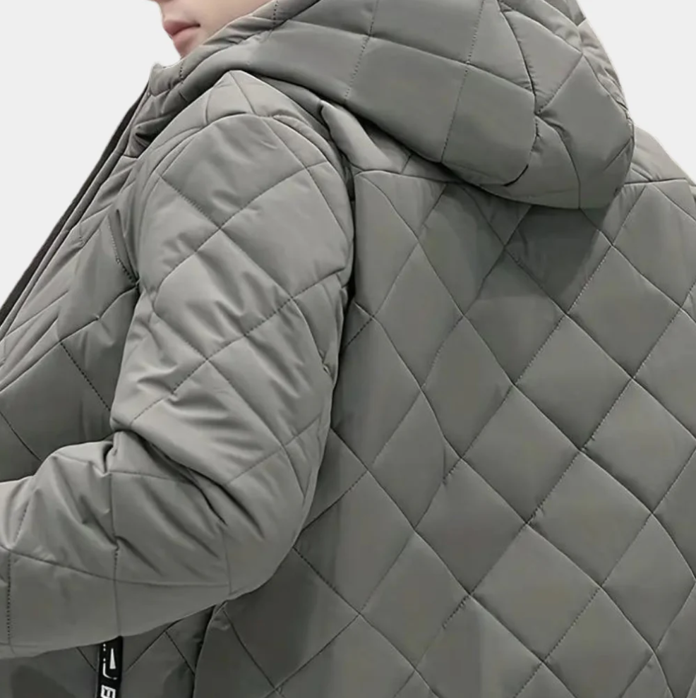 Elie - gewatteerde jas met capuchon en volledige ritssluiting voor heren