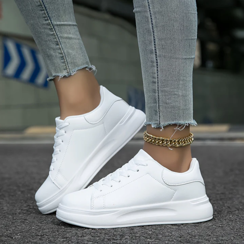 Amir | klassieke witte veterschoenen voor dames