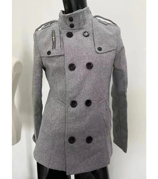 Herenwinterjas - elegante trenchcoat met opstaande kraag en thermische afdichting