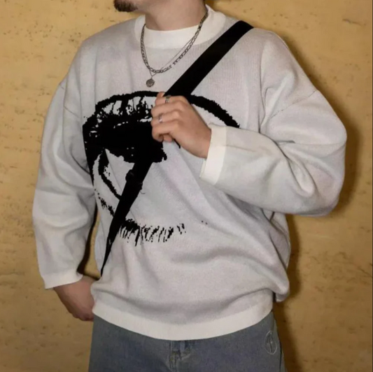 Nayeli - trendy trui met ogenprint voor heren