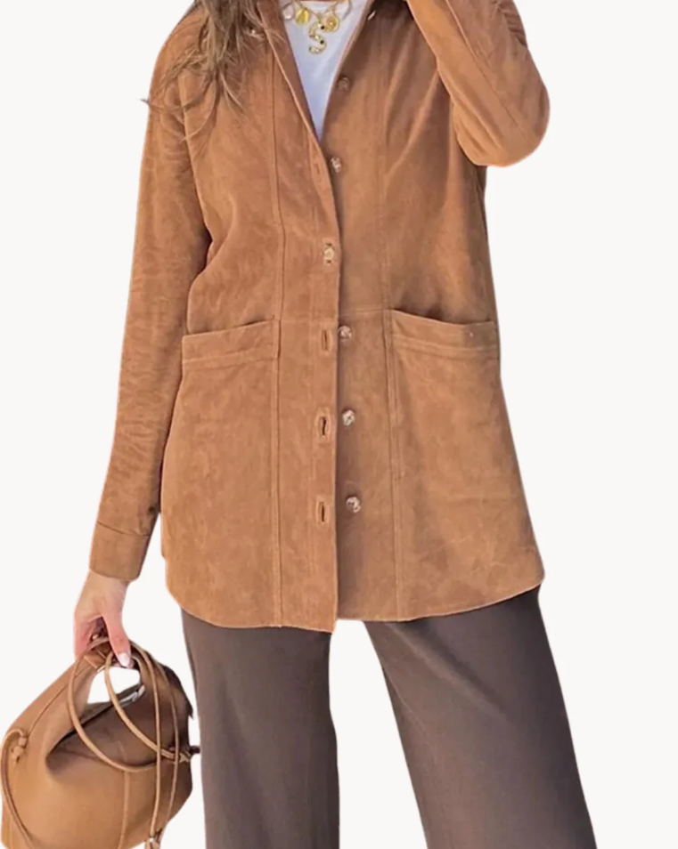 Lelie | luxe camel suède damesblazer