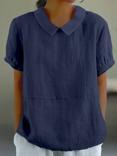 Adele - zomerblouse voor dames, katoen, korte mouwen