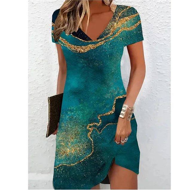 Bianca - beige glitter cocktailjurk