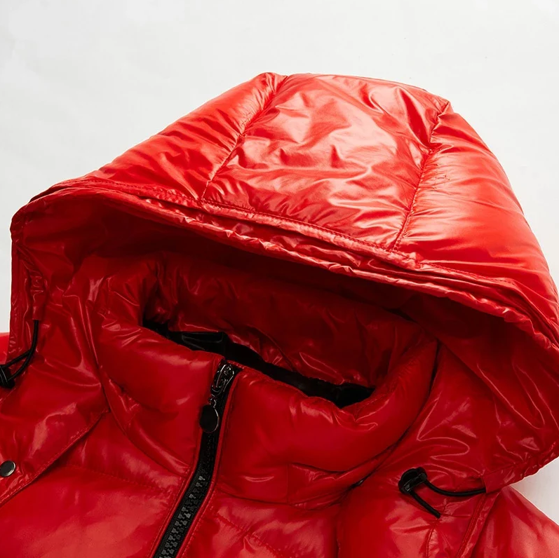 Donsjack glanzend zwart