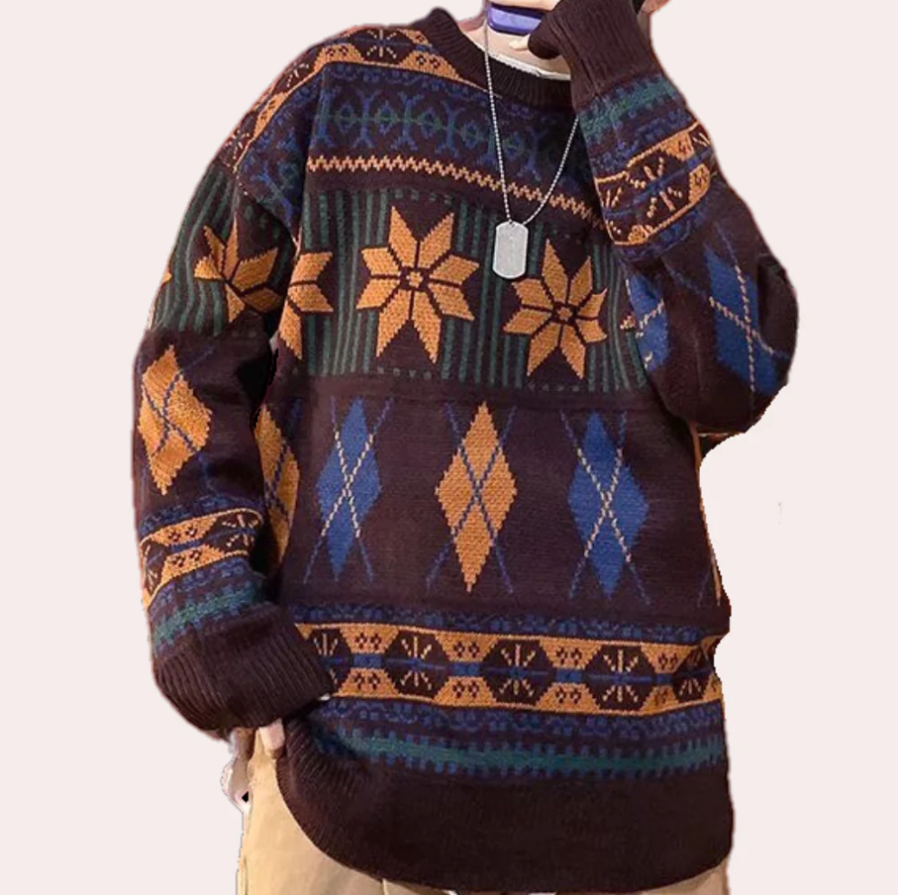 Nicusor - modieuze oversized gebreide herentrui