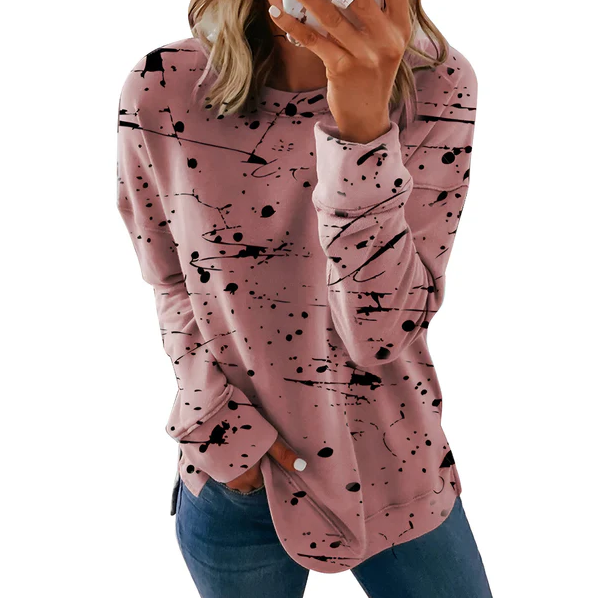 Daphne | levendige tie-dye top met lange mouwen