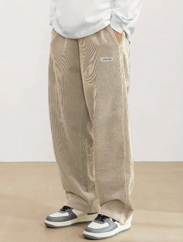 Corduroy herenbroek met zakken - Bruin