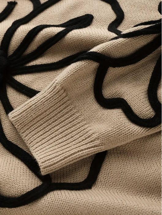 Kelsey - gebreide trui met bloemenborduurwerk