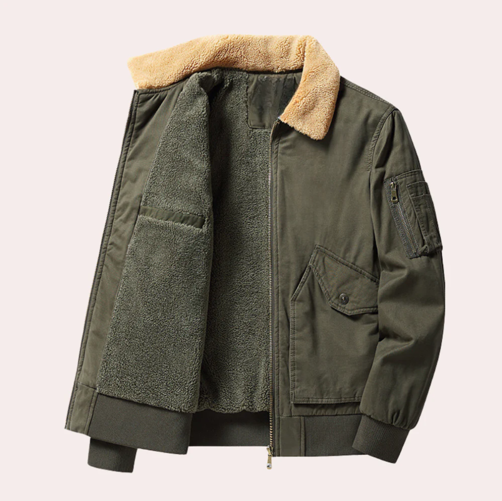 Warm bomberjack voor heren met meerdere zakken