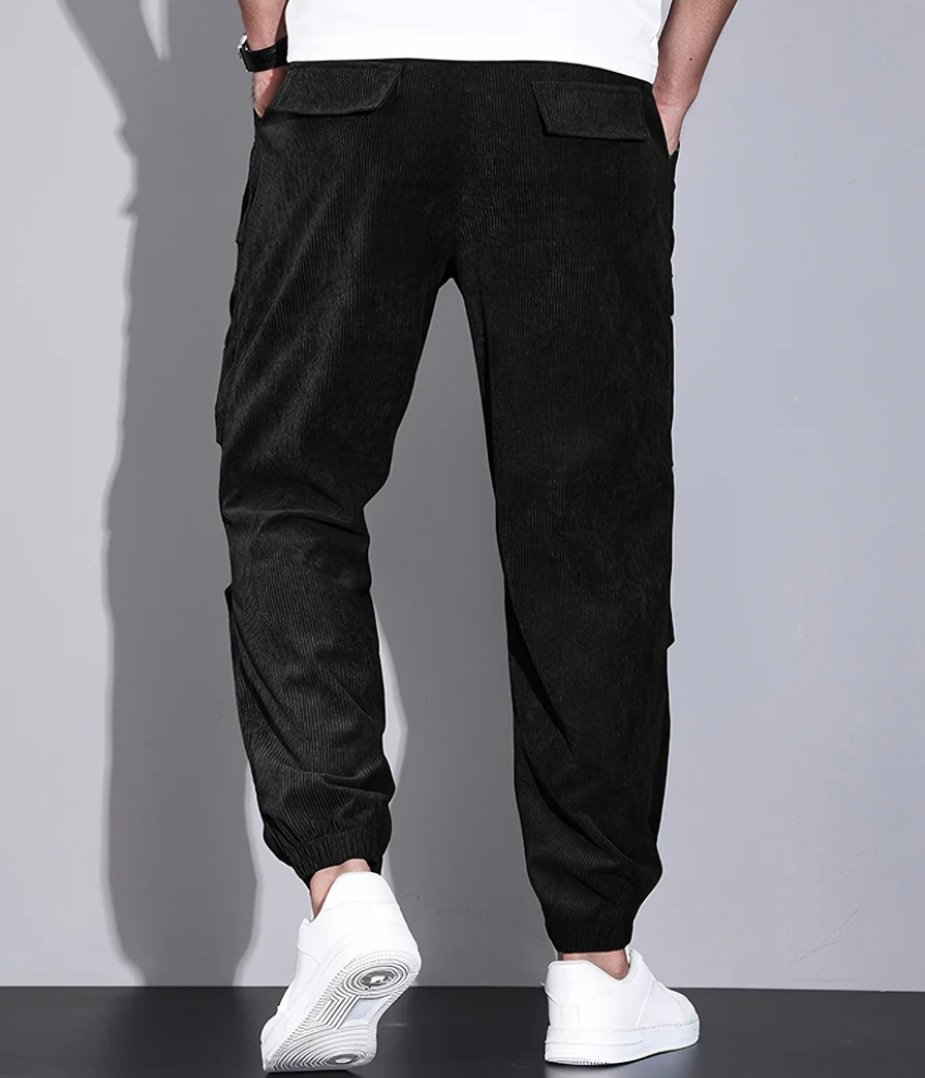 Koffiekleurige corduroy broek - Leo