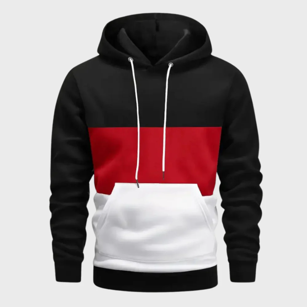 Herenhoodie met kleurblokken