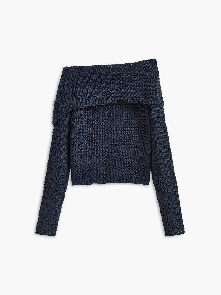 Sienna | asymmetrisch gebreid ontwerp met een nauwsluitende damestop