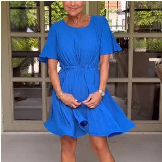 Evelyn – blauwe, elegante mini-jurk voor dames