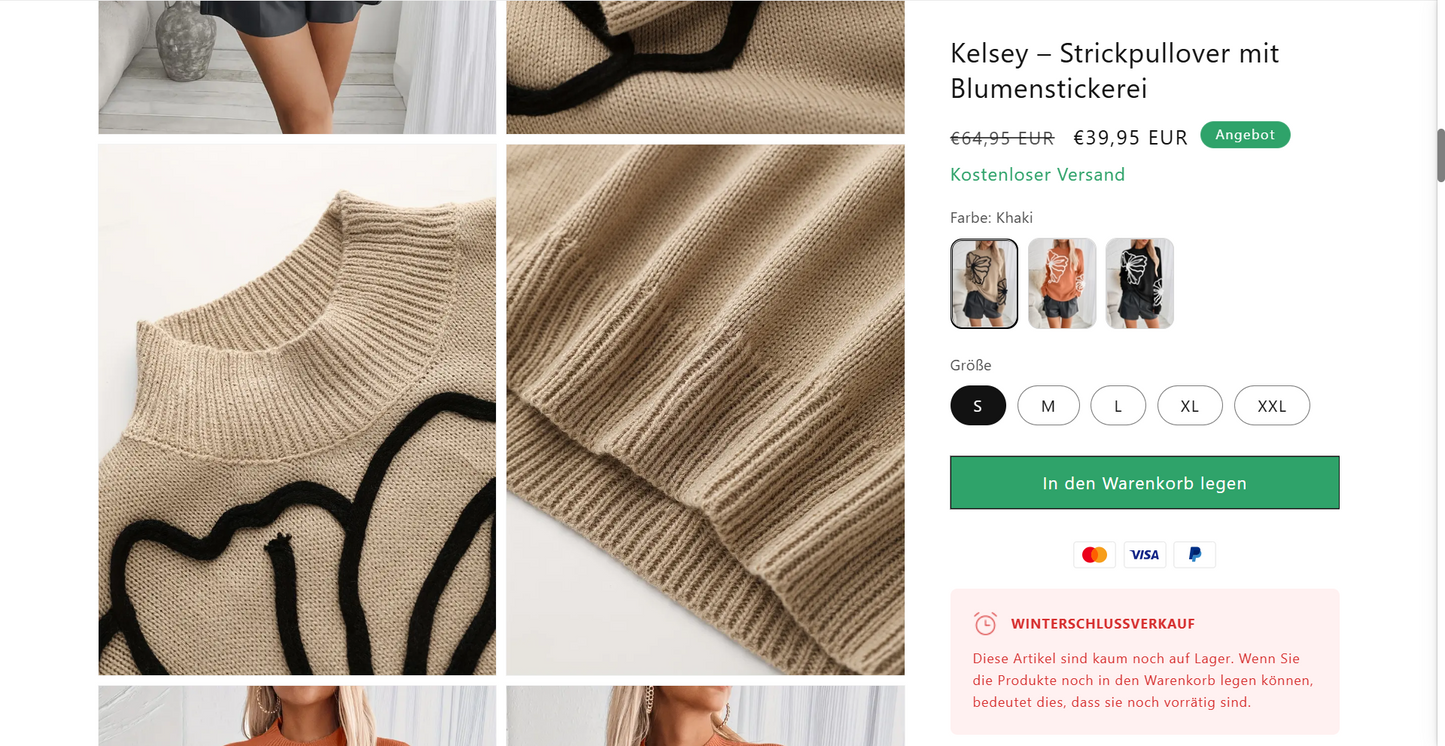 Kelsey - gebreide trui met bloemenborduurwerk