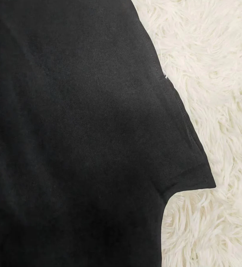 SpringStyle - zwarte effen kleur top met korte mouwen