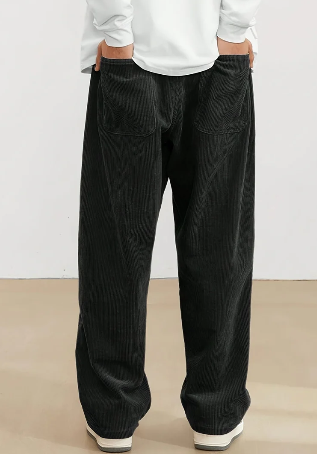 Corduroy herenbroek met zakken - Bruin