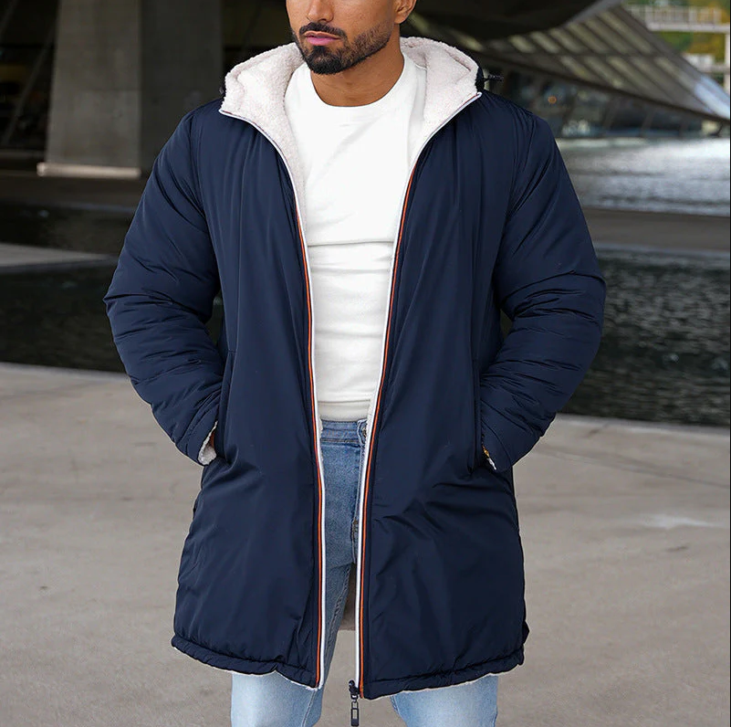 Renato | tweekleurige omkeerbare warme jas voor heren