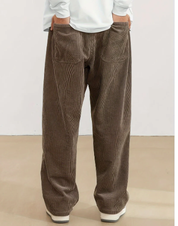 Corduroy herenbroek met zakken - Bruin