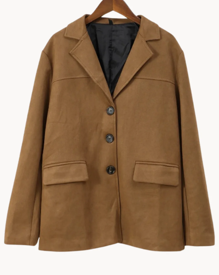 Lelie | luxe camel suède damesblazer