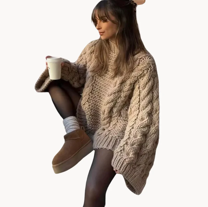 Kassie | gezellige grofgebreide damestrui