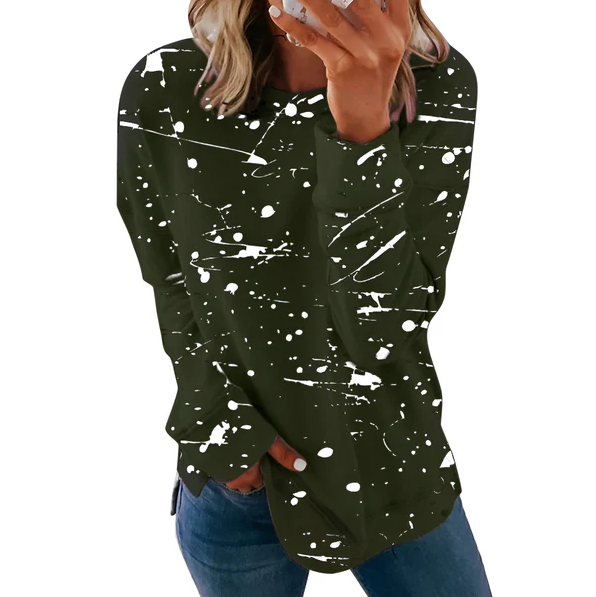 Daphne | levendige tie-dye top met lange mouwen