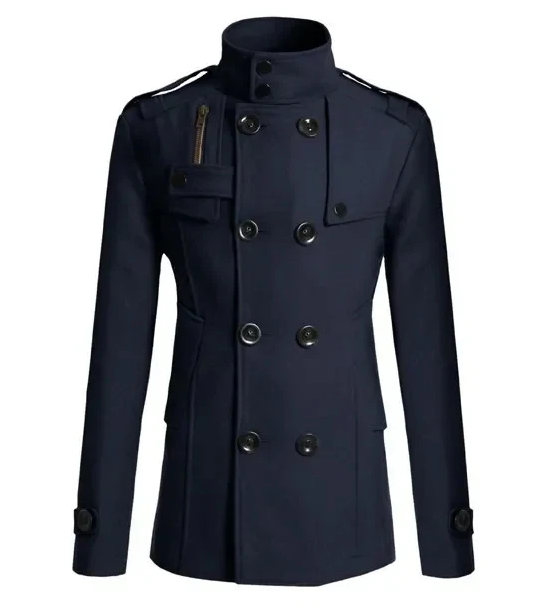 Herenwinterjas - elegante trenchcoat met opstaande kraag en thermische afdichting