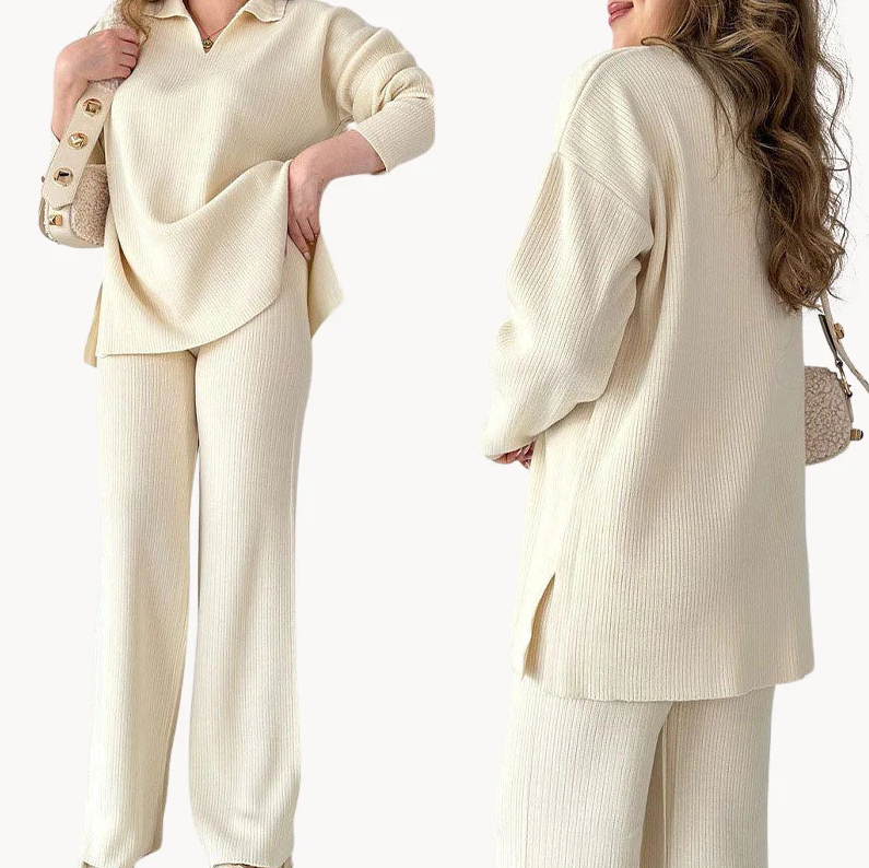 Lauren | chique tweedelige set met v-hals voor dames